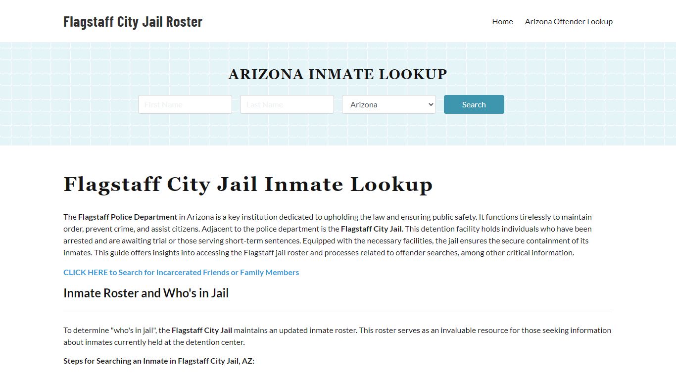 Flagstaff Police Department & City Jail, AZ Inmate Roster, Arrests ...