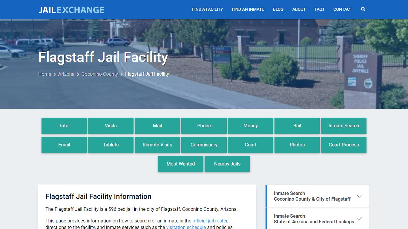 Flagstaff Jail Facility, AZ Inmate Search, Information